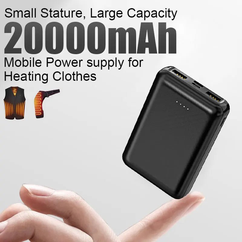 20000mAh New Power Bank Portable USB Charger Fast Charging External Battery Pack Heating Vest Jacket Scarf Socks Glove Equipment - thisisforyoushop.be