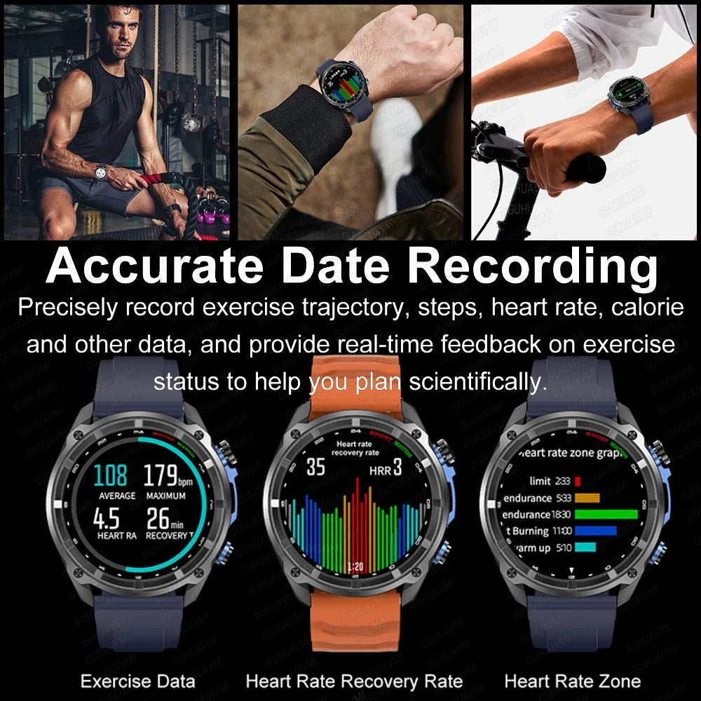 2025 New GPS SmartWatch Offline Maps 4GB Memory Video Player Military Sports Smart bracelet Men 50m Swimming Waterproof Sapphire - thisisforyou.shop