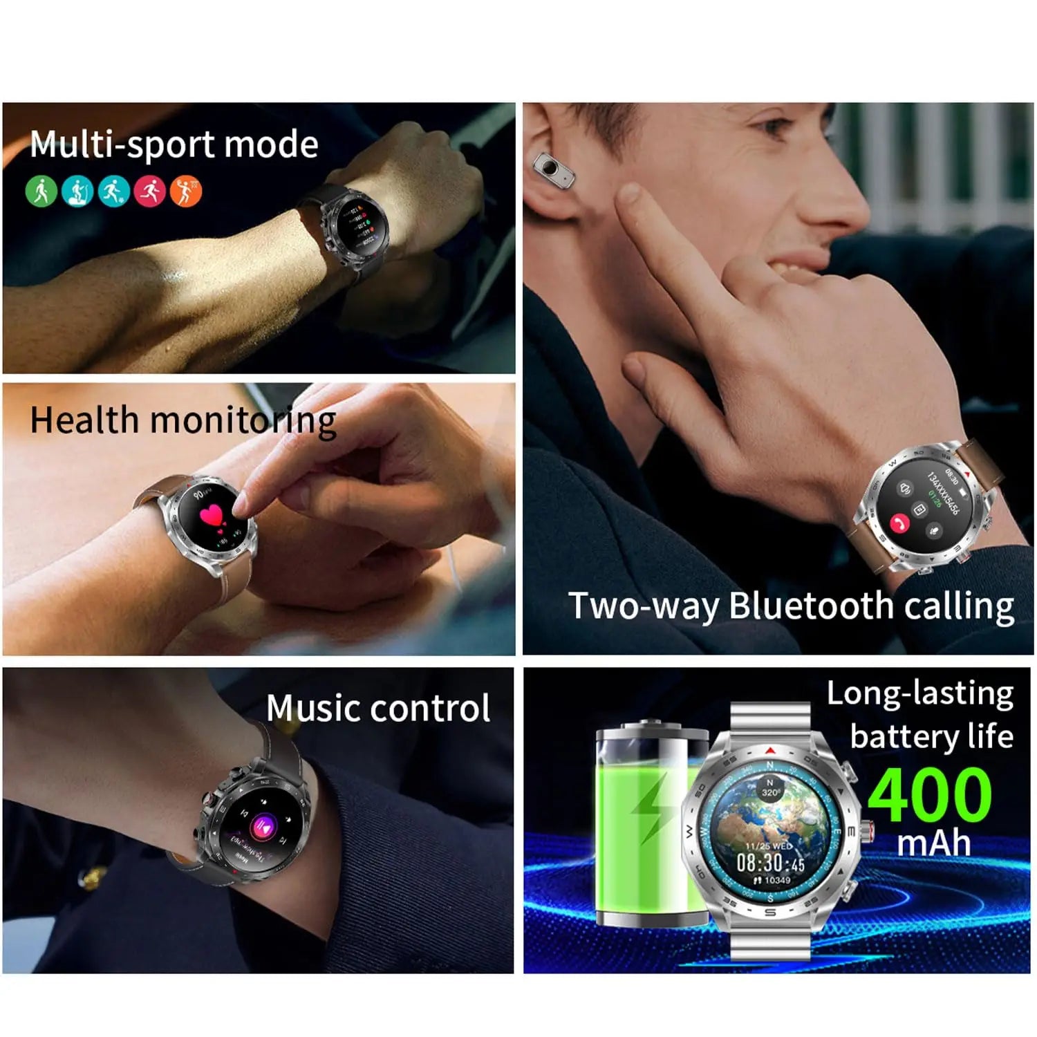 2025 New Smart Watch TWS 2 - in - 1 Bluetooth Earphones HIFI Sound Quality GPS Heart Rate Bluetooth Call For Men Women Smartwatches - thisisforyou.shop