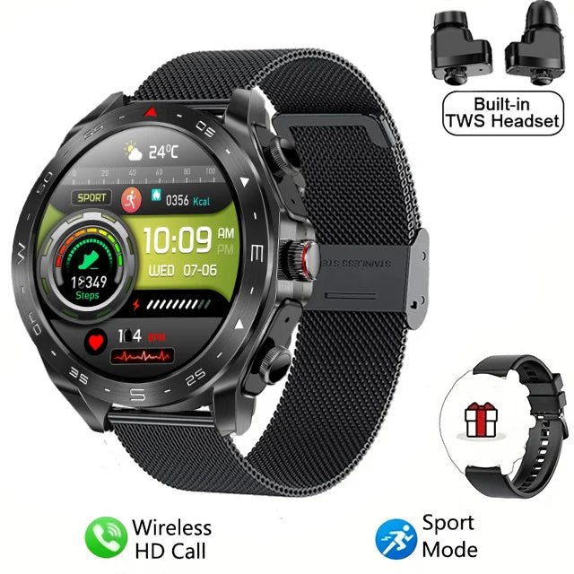 2025 New Smart Watch TWS 2 - in - 1 Bluetooth Earphones HIFI Sound Quality GPS Heart Rate Bluetooth Call For Men Women Smartwatches - thisisforyou.shop