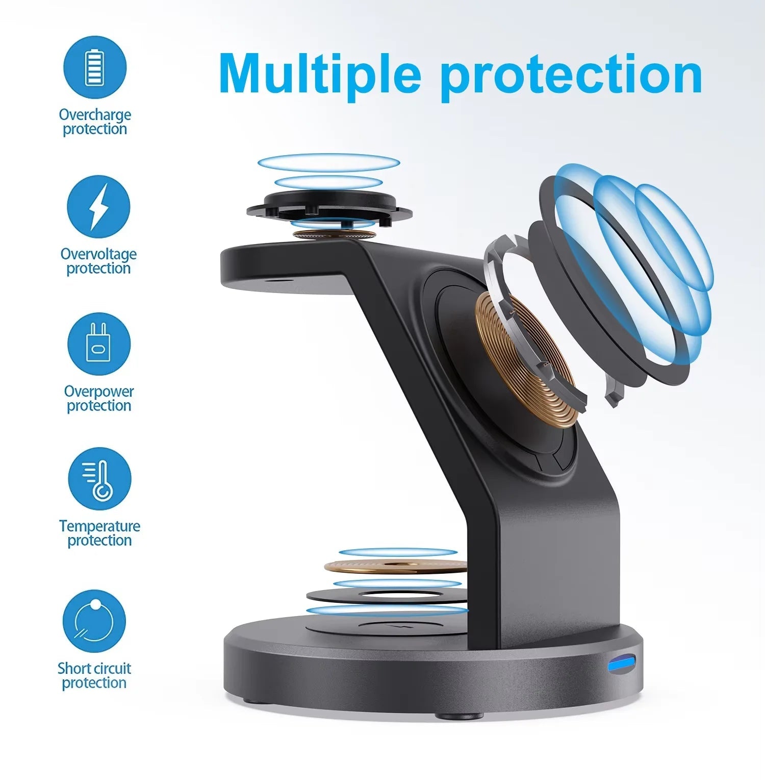 3 In 1 Magnetic Wireless Charger Stand For iPhone 15 14 13 12 Pro Max iWatch AirPods Station Dock MagSafe Fast Charging Station - thisisforyou.shop