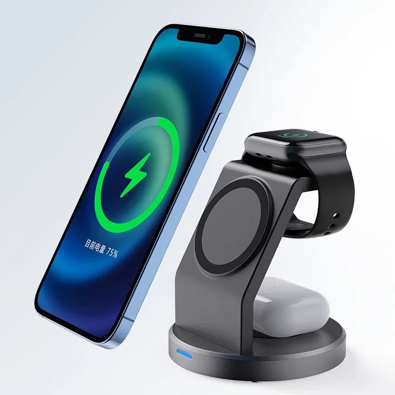 3 In 1 Magnetic Wireless Charger Stand For iPhone 15 14 13 12 Pro Max iWatch AirPods Station Dock MagSafe Fast Charging Station - thisisforyou.shop