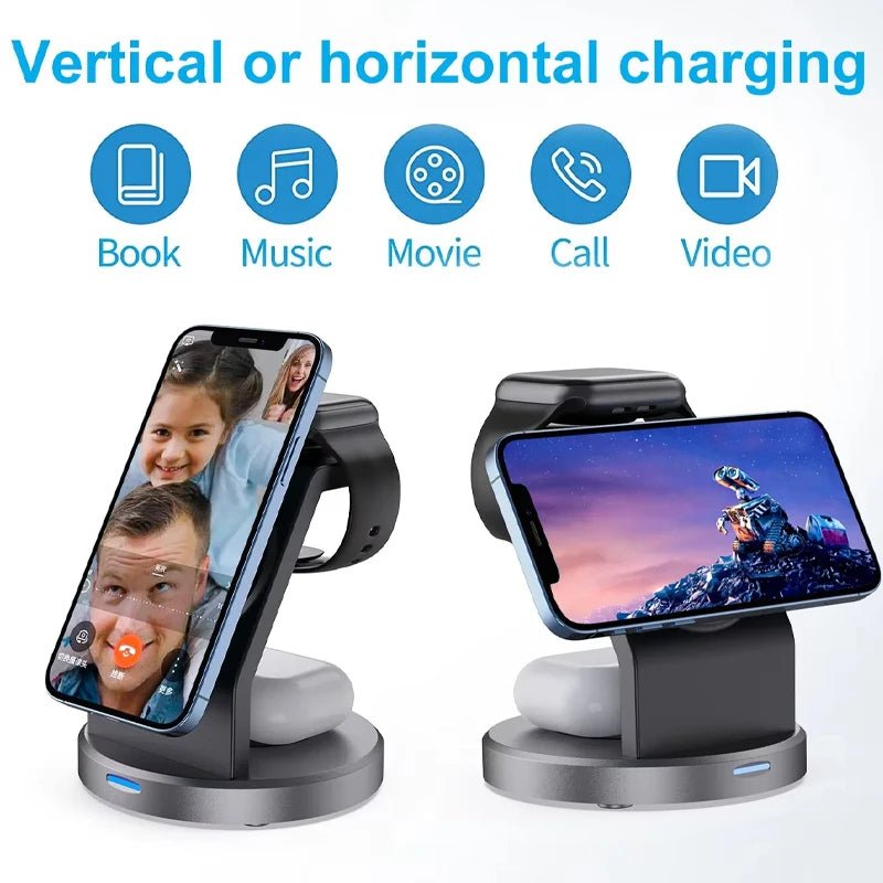 3 In 1 Wireless Charger Stand Mobile phone Holder For iPhone 16 15 14 13 Pro Max iWatch AirPods - thisisforyou.shop