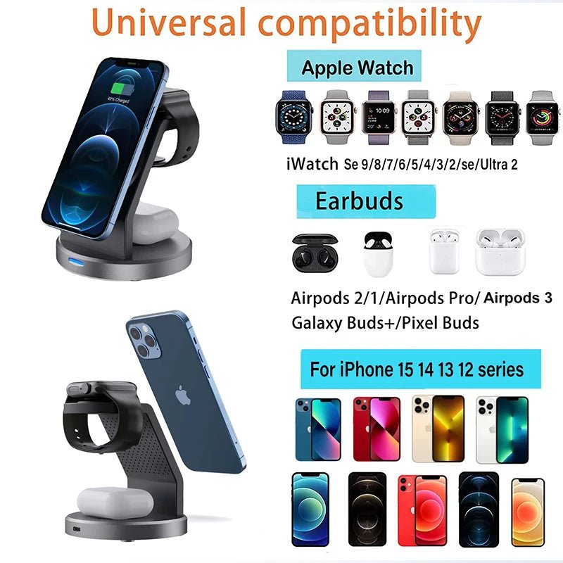 3 In 1 Wireless Charger Stand Mobile phone Holder For iPhone 16 15 14 13 Pro Max iWatch AirPods - thisisforyou.shop