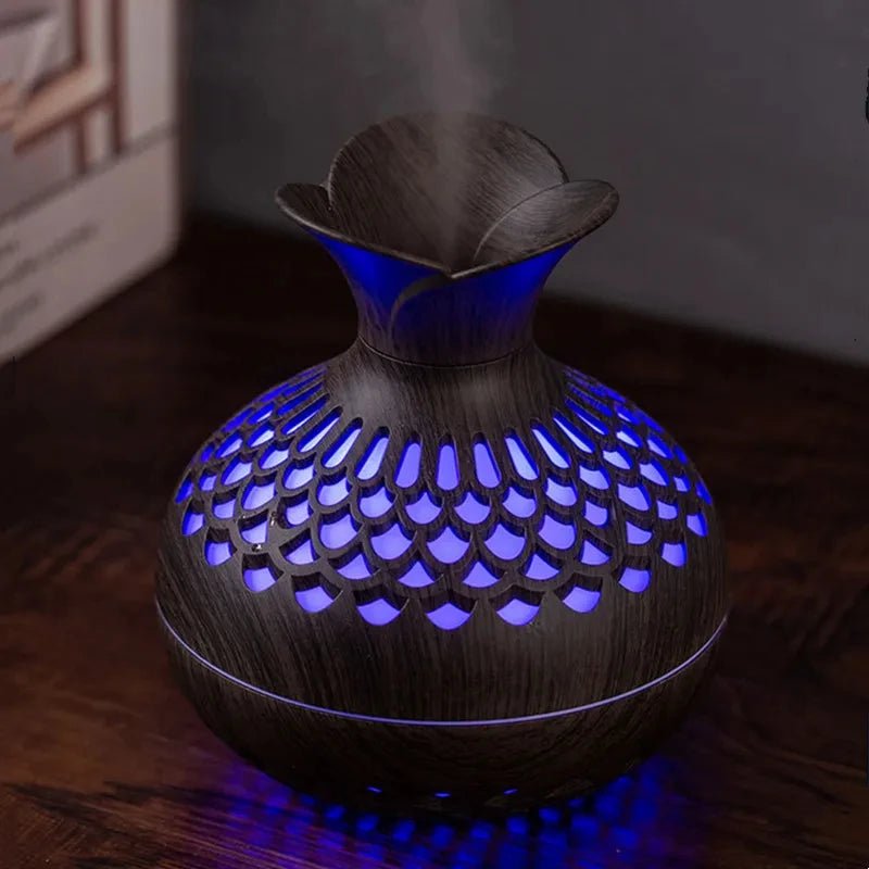 300ml USB Air Humidifier Mini Humidifier Desktop Humidifier Hollow Vase Shape Humidifier With Colorful Night Lights - thisisforyou.shop