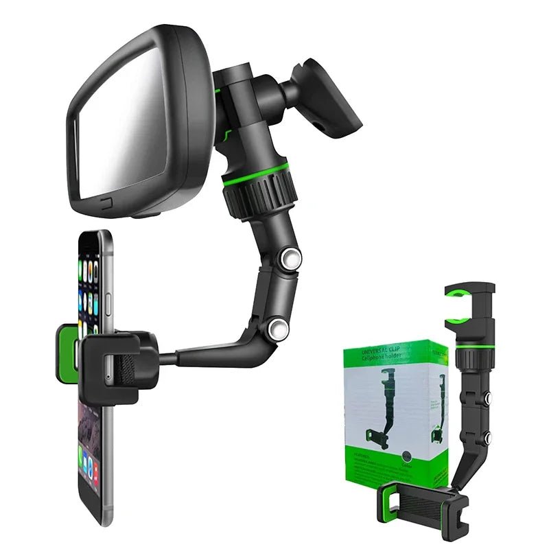360° Rotatable Extendable Car Phone Holder - Rearview Mirror Mount, Adjustable Length, Multifunctional - thisisforyou.shop