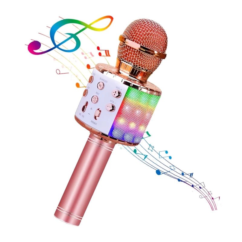 4 in 1 Karaoke Wireless Microphone with LED Lights, Portable Microphone for Kids, Great Gifts Toys for Kids, Girls, Boys Adults - thisisforyoushop.be