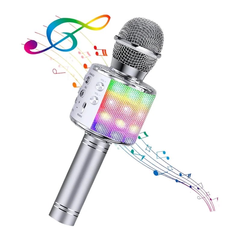 4 in 1 Karaoke Wireless Microphone with LED Lights, Portable Microphone for Kids, Great Gifts Toys for Kids, Girls, Boys Adults - thisisforyoushop.be