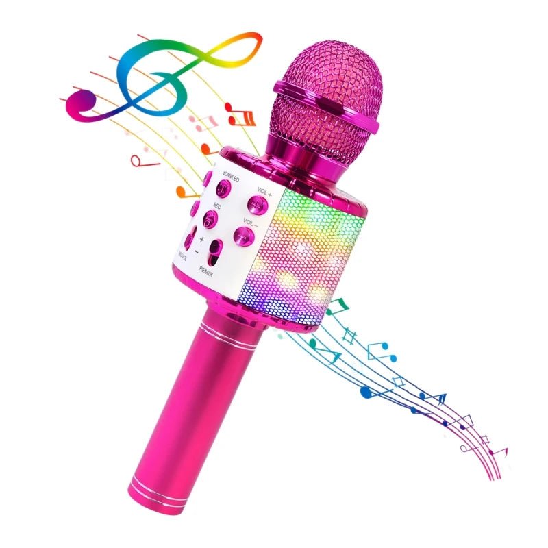4 in 1 Karaoke Wireless Microphone with LED Lights, Portable Microphone for Kids, Great Gifts Toys for Kids, Girls, Boys Adults - thisisforyoushop.be