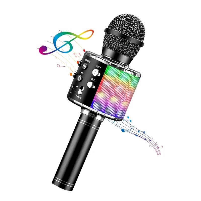 4 in 1 Karaoke Wireless Microphone with LED Lights, Portable Microphone for Kids, Great Gifts Toys for Kids, Girls, Boys Adults - thisisforyoushop.be