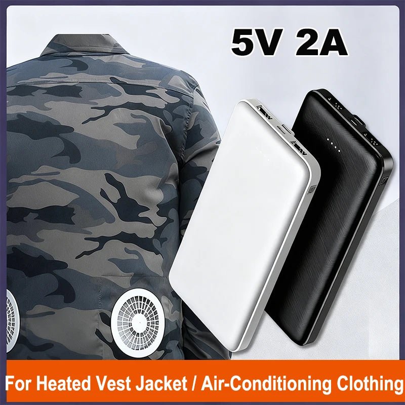 5V 2A Power Bank 20000mAh for Heated Vest Jacket Power Bank for Xiaomi Mi iPhone Air Conditioning Clothing External Battery Pack - thisisforyoushop.be