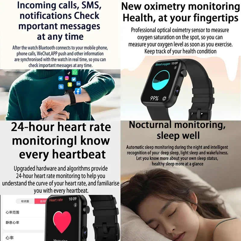 2025 Camera Take Photo Record Video Smart Watch 512MB Memory Sports Fitness Waterproof Bluetooth Call Smartwatch For Android iOS