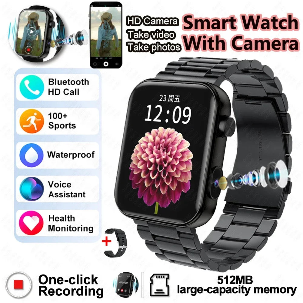2025 Camera Take Photo Record Video Smart Watch 512MB Memory Sports Fitness Waterproof Bluetooth Call Smartwatch For Android iOS