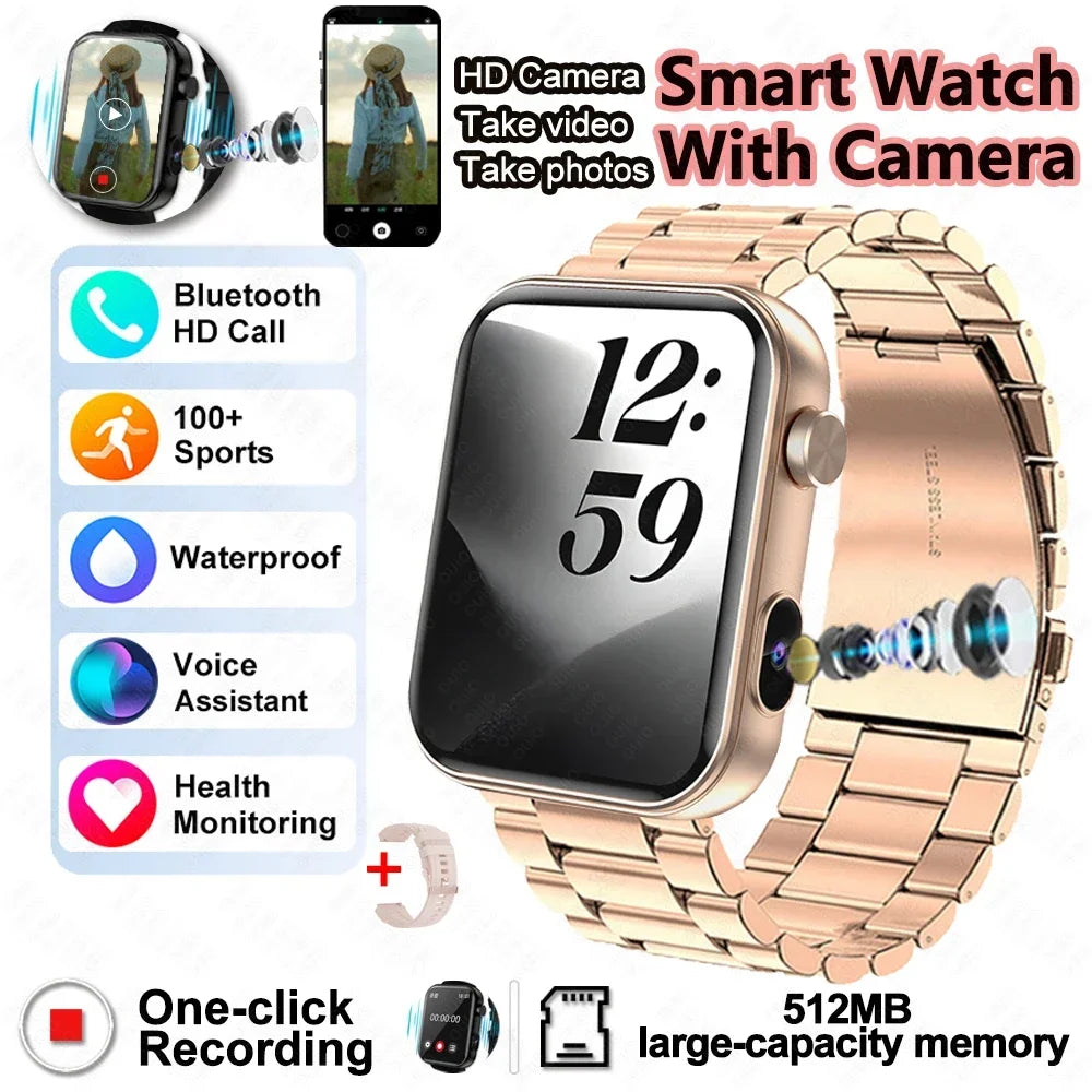 2025 Camera Take Photo Record Video Smart Watch 512MB Memory Sports Fitness Waterproof Bluetooth Call Smartwatch For Android iOS
