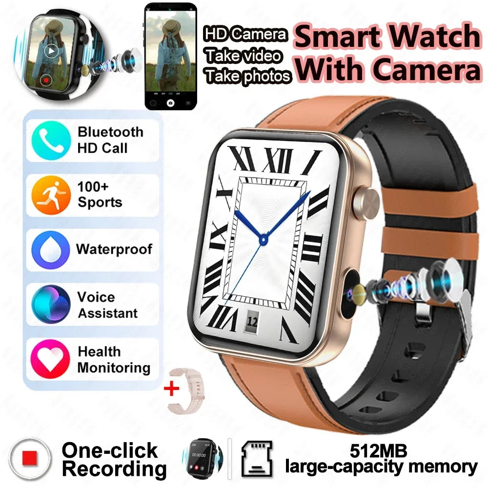 2025 Camera Take Photo Record Video Smart Watch 512MB Memory Sports Fitness Waterproof Bluetooth Call Smartwatch For Android iOS
