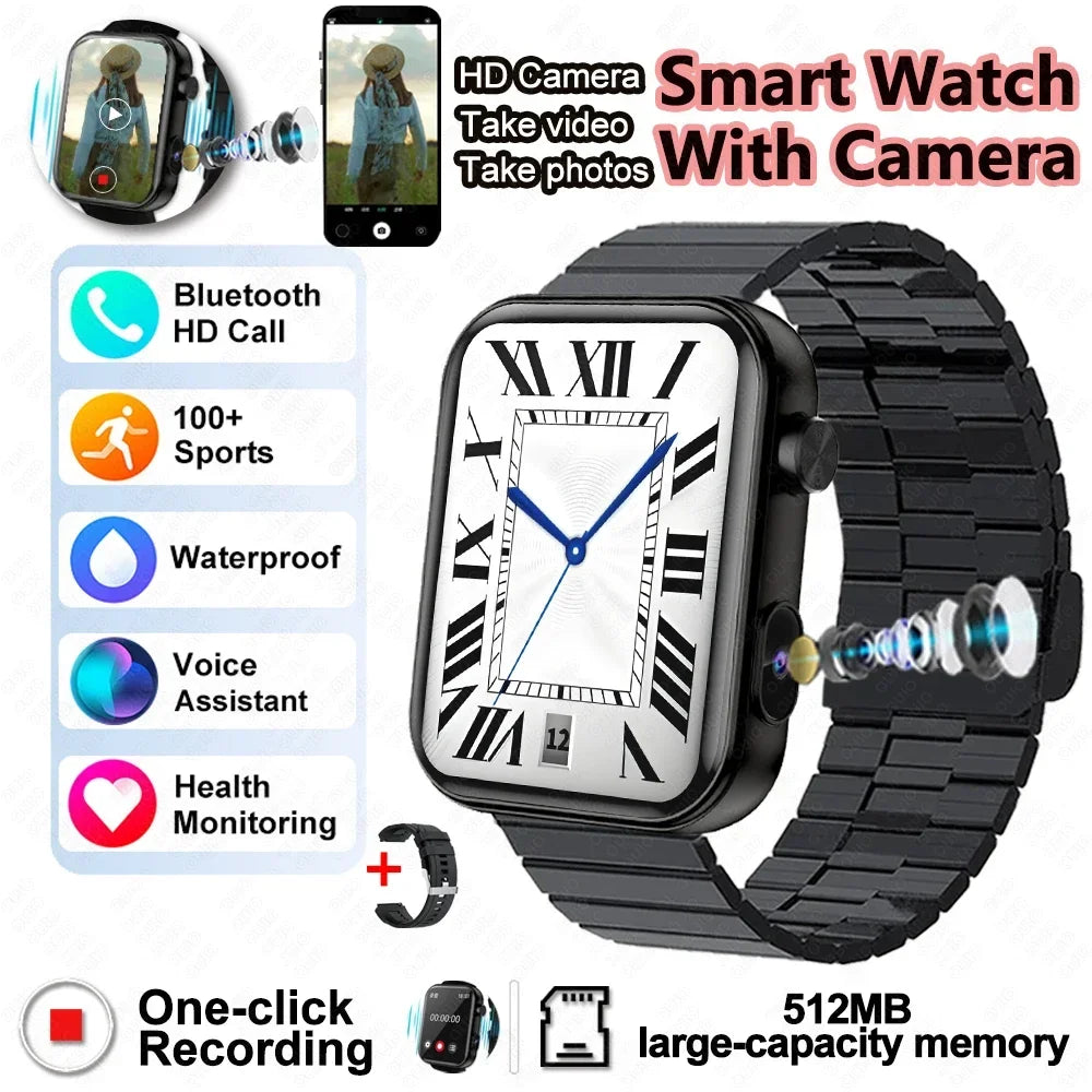 2025 Camera Take Photo Record Video Smart Watch 512MB Memory Sports Fitness Waterproof Bluetooth Call Smartwatch For Android iOS