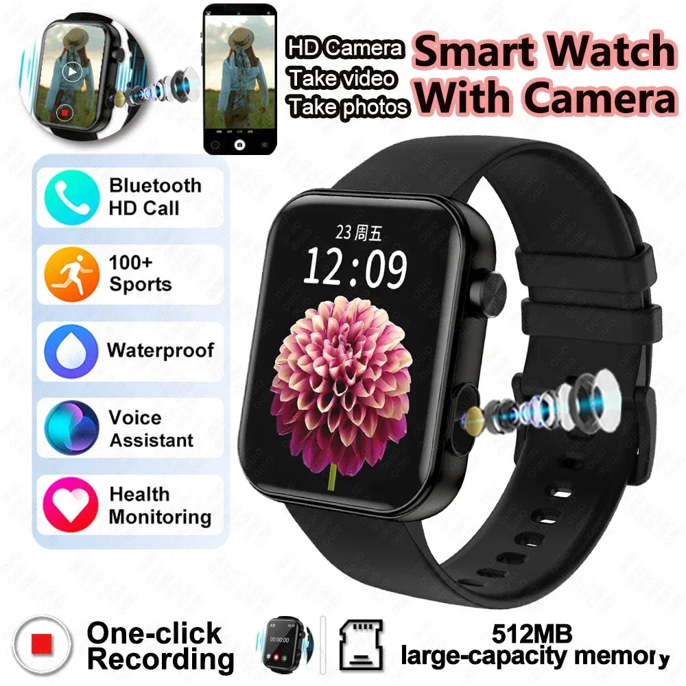 2025 Camera Take Photo Record Video Smart Watch 512MB Memory Sports Fitness Waterproof Bluetooth Call Smartwatch For Android iOS