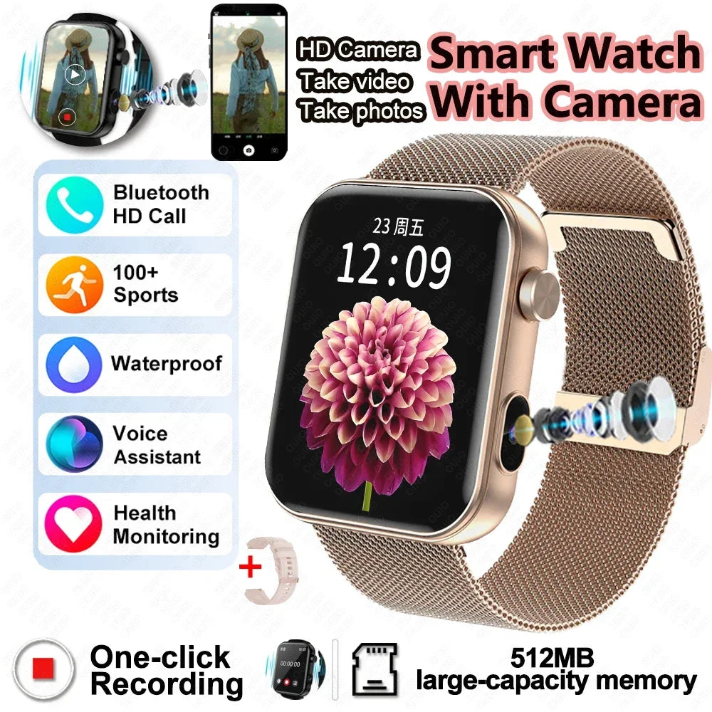 2025 Camera Take Photo Record Video Smart Watch 512MB Memory Sports Fitness Waterproof Bluetooth Call Smartwatch For Android iOS