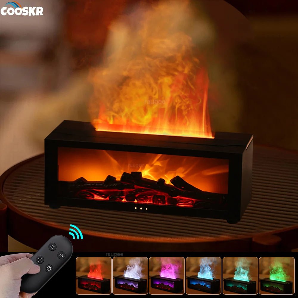 Air Humidifier Essential Oils Humidifiers Home Aroma Humidifier Flame Automatic Fragrance Diffuser With LED Light Remote Control - thisisforyou.shop