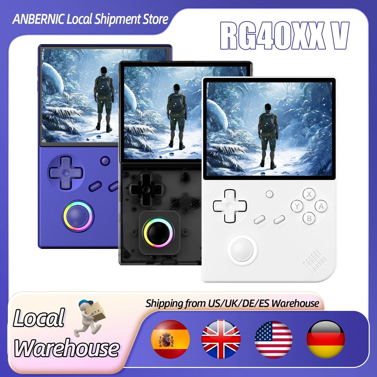 ANBERNIC RG 40XXV 64 Bit Linux Retro Handheld Game Console 4.0'' IPS Screen Supports 5G WiFi Bluetooth HD - Support Output RG40XXV - thisisforyou.shop