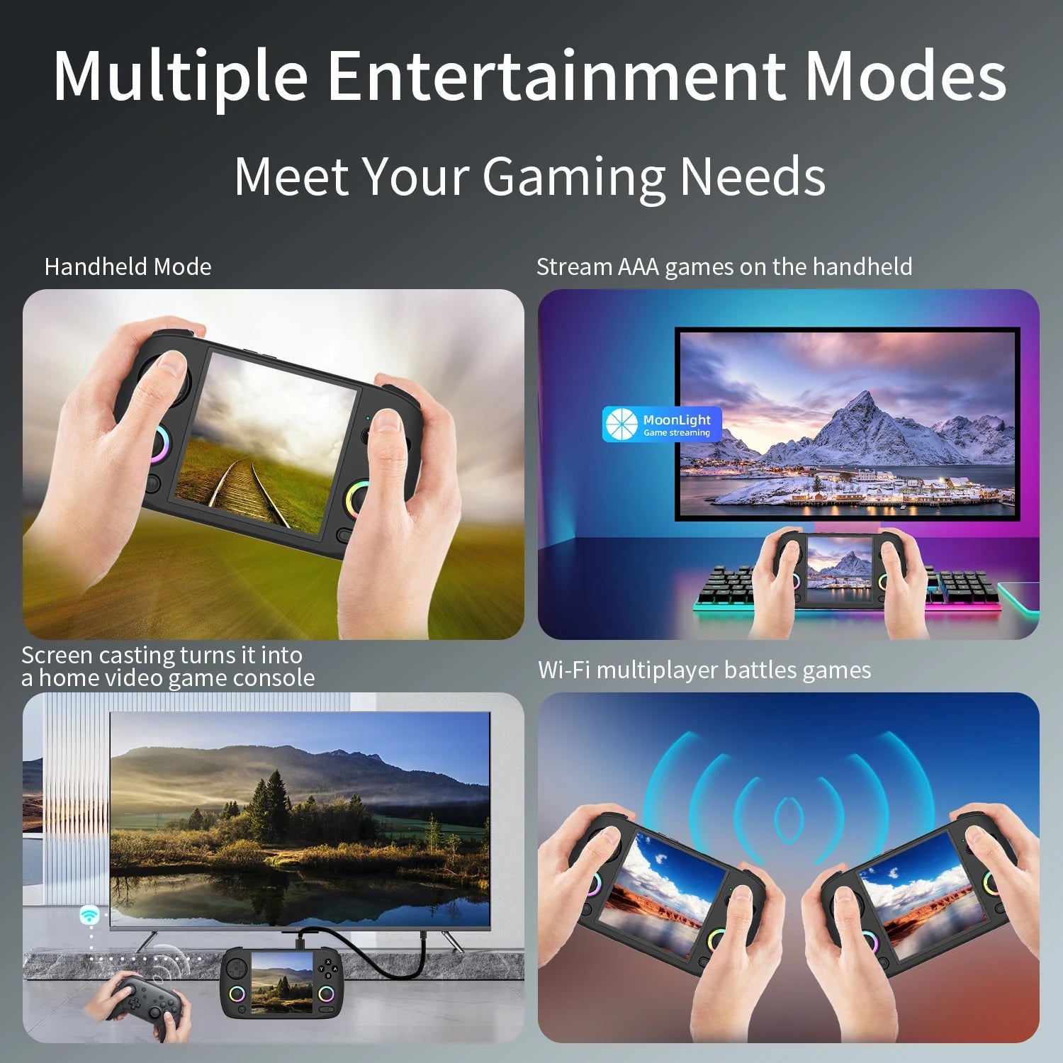 Anbernic RG CubeXX Retro Handheld Game Console 3.95 Inch IPS Screen Linux System Built - in 64G TF Card 5056 Games Support HD Out - thisisforyou.shop