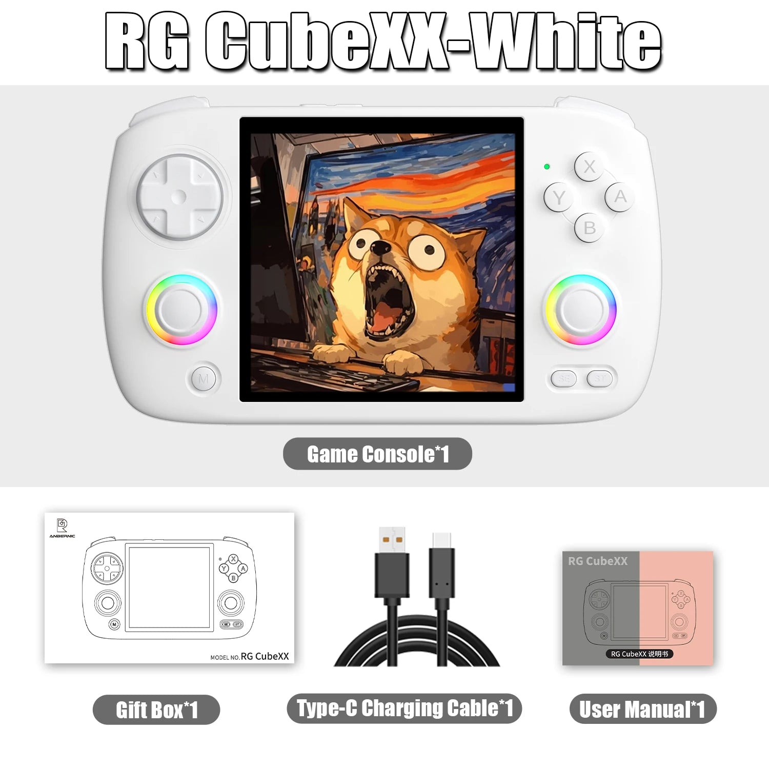 Anbernic RG CubeXX Retro Handheld Game Console 3.95 Inch IPS Screen Linux System Built - in 64G TF Card 5056 Games Support HD Out - thisisforyou.shop
