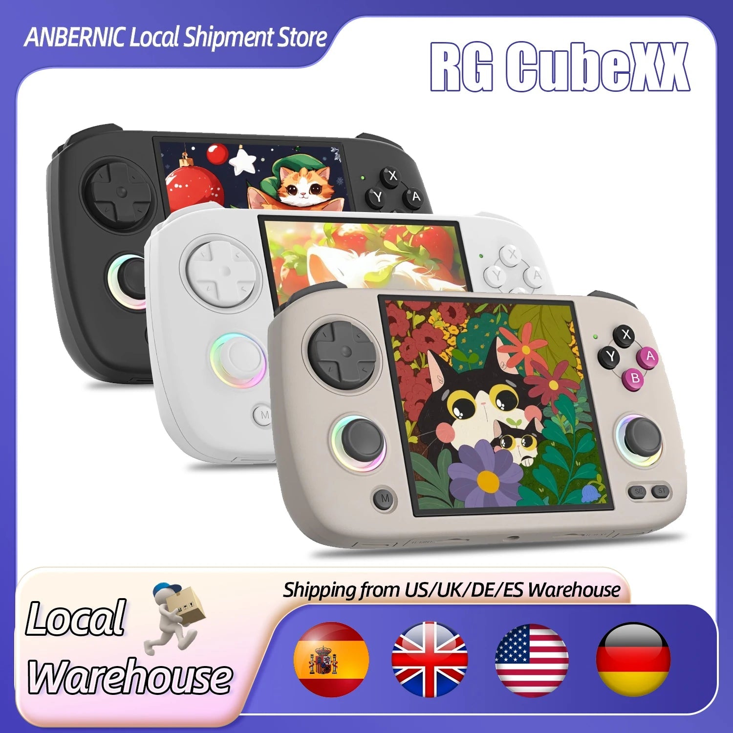 Anbernic RG CubeXX Retro Handheld Game Console 3.95 Inch IPS Screen Linux System Built - in 64G TF Card 5056 Games Support HD Out - thisisforyou.shop