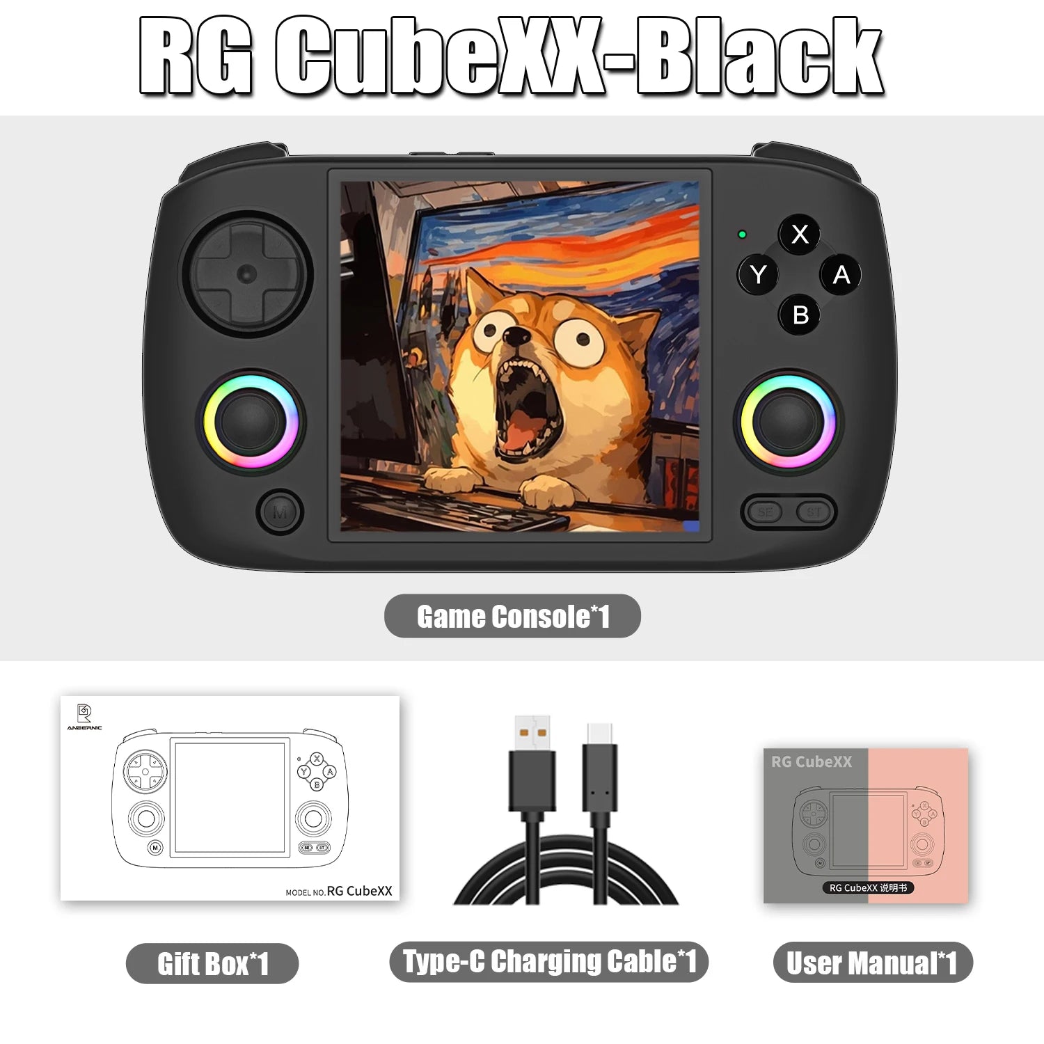 Anbernic RG CubeXX Retro Handheld Game Console 3.95 Inch IPS Screen Linux System Built - in 64G TF Card 5056 Games Support HD Out - thisisforyou.shop