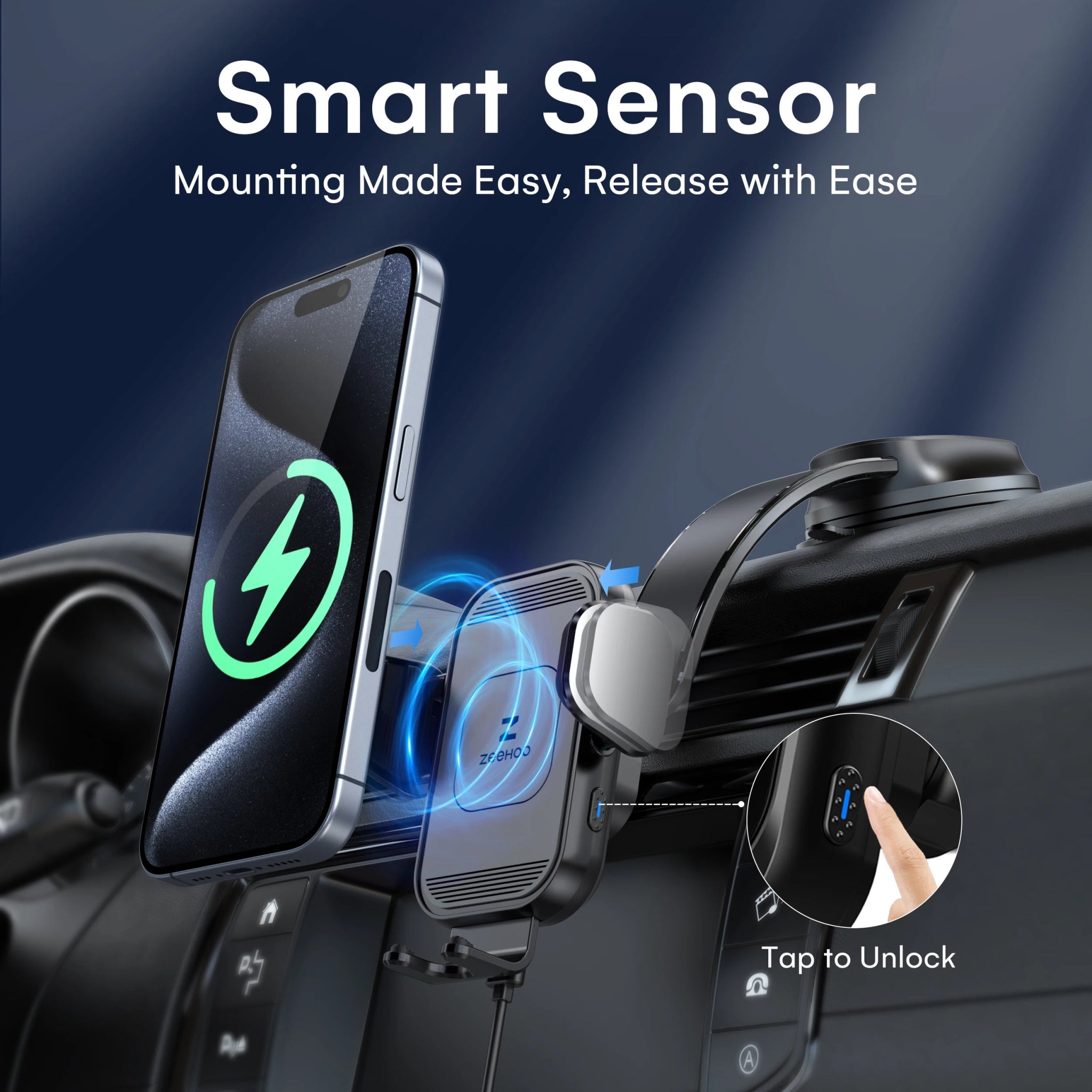 AutoGrip 15W Wireless Car Charger CC54 - SC3 - Suction cup style - thisisforyou.shop